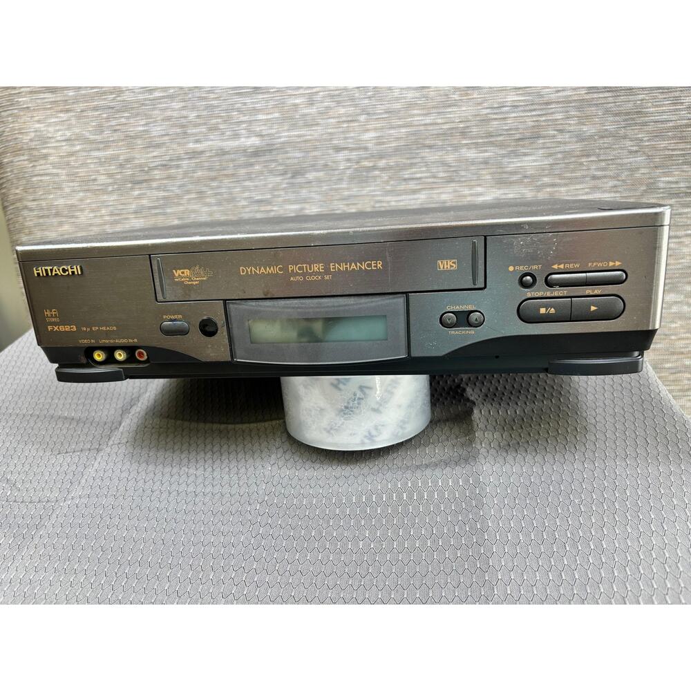Vintage Hitachi VT-FX623A VHS Hi-Fi Stereo VCR Video Cassette Recorder Black